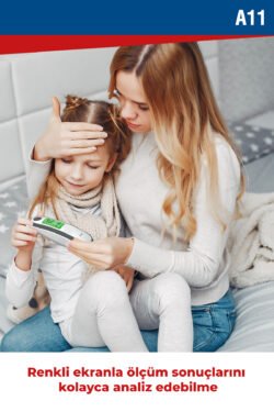 Nec A11 Geniş Ekranlı Kulaktan Ve Alından Dijital Temassız Ateş Ölçer - Görsel 4