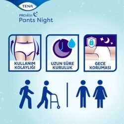 Tena ProSkin Pants Night Large Büyük Beden Gece için Süper Emici Külot 30 lu paket - Görsel 7